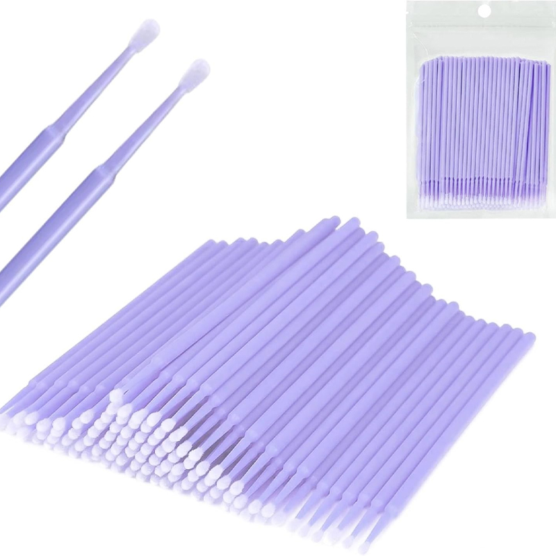 Beauty Makeup Remover - 100 個ソフト使い捨てマイクロ綿棒まつげエクステンションクリーニングブラシメイク落としサロンホーム女性毎日の美容ケア