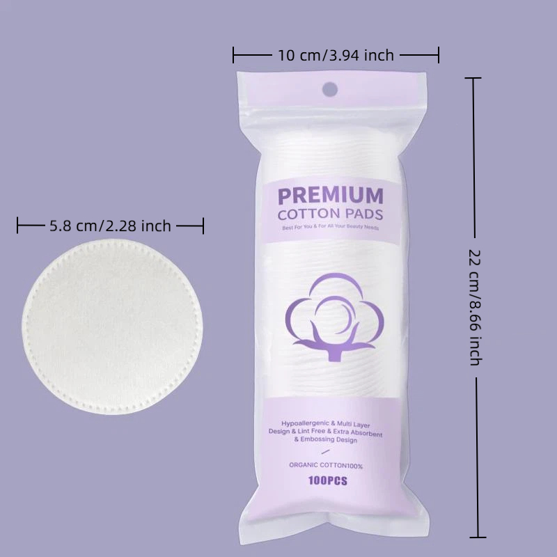 Beauty Makeup Remover - フェイシャルクリーニングワイプメイク落とし美容化粧品クリーニング使い捨てメイクコットンパッド 100/120 個ソフトラウンド三層