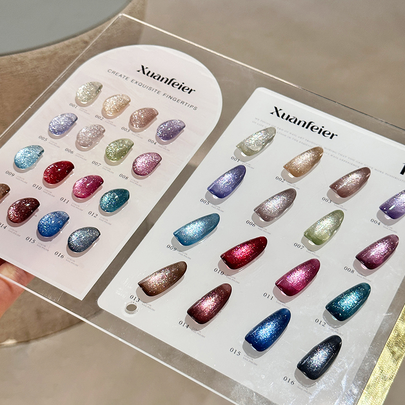 Gel Nail Polish - 2026年 16色 キャッツアイジェルポリッシュセット OEMプライベートラベル ダイヤモンドグリッター ディスコ