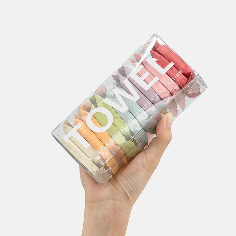 Beauty Makeup Organizer - 旅行用の使い捨ての再利用可能な布,圧縮されたタオル,顔のクレンジング用,美容用の正方形のタオル,24x30cm, 7個,1箱あたり14個