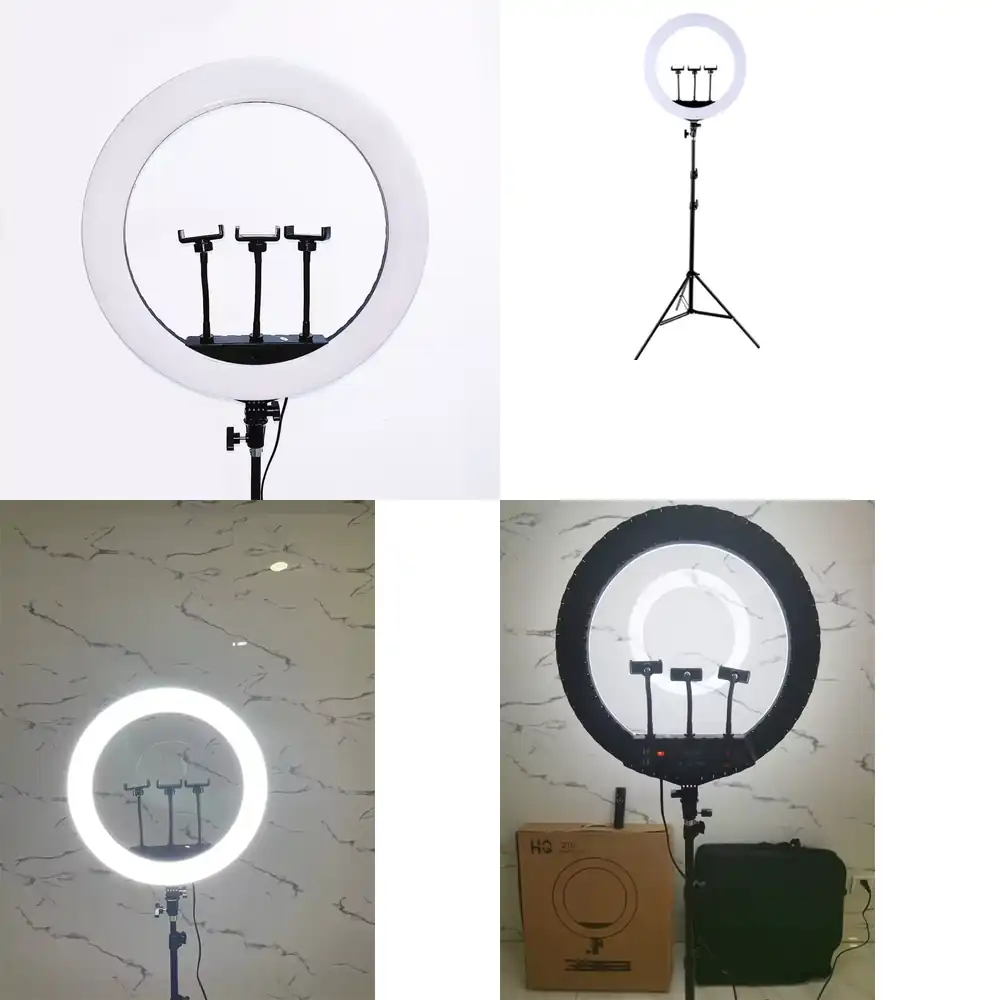 Led Ring Light - HQ-21N写真撮影用照明セット 52cm LED調光可能ランプ スマホカメラホルダー LEDリングライト 21インチ