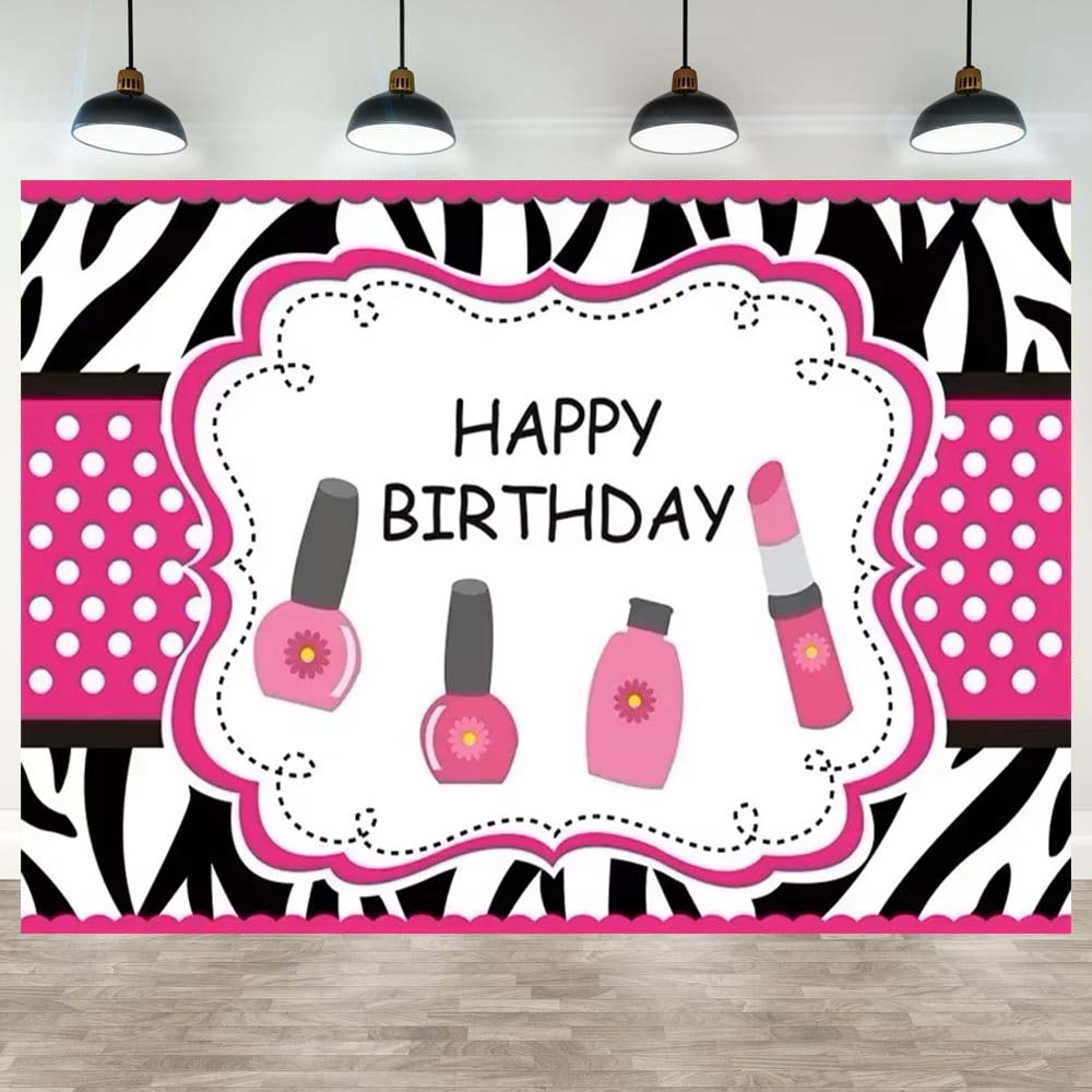 Beauty Makeup Girl Photo - ピンクのビューティーメイクアップスパパーティー写真撮影背景女性女の子誕生日デコレーション背景フォトブーススタジオバナー