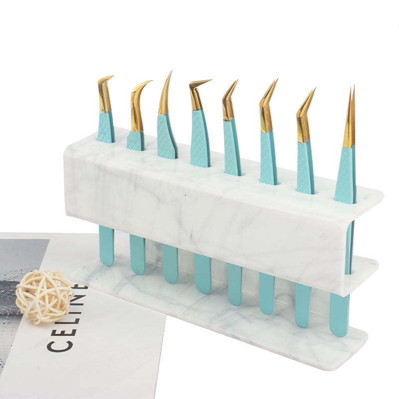 Beauty Makeup Organizer - 8穴ピンセットディスプレイスタンドまつげエクステンションピンセットホルダーオーガナイザーラックプロの美容サロン用アクリルメイクアップツール