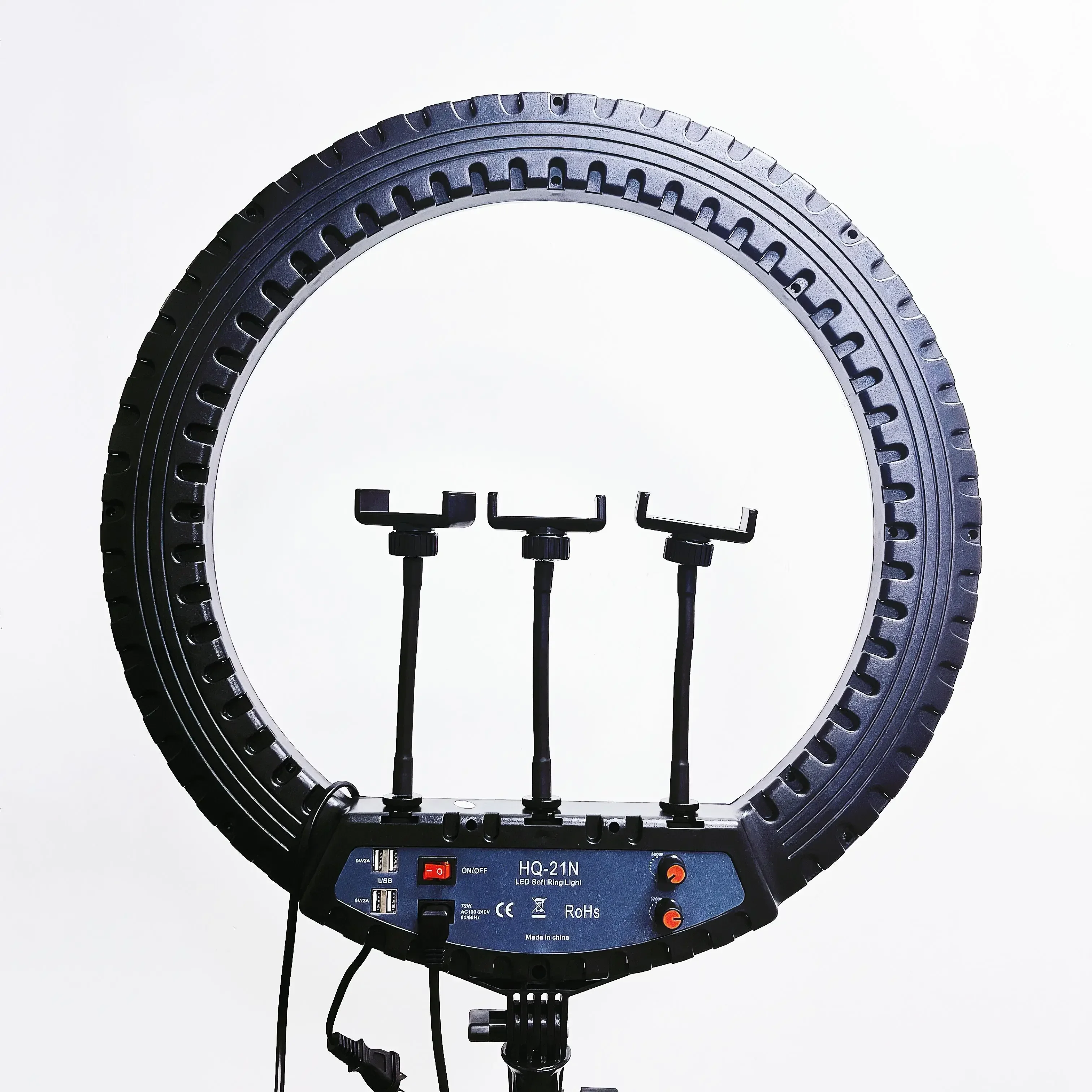 Led Ring Light - HQ-21n 21インチLEDリングライト撮影ランプセット、無段階調光、スマホホルダー付き、リモコン操作、セルフィーメイク用
