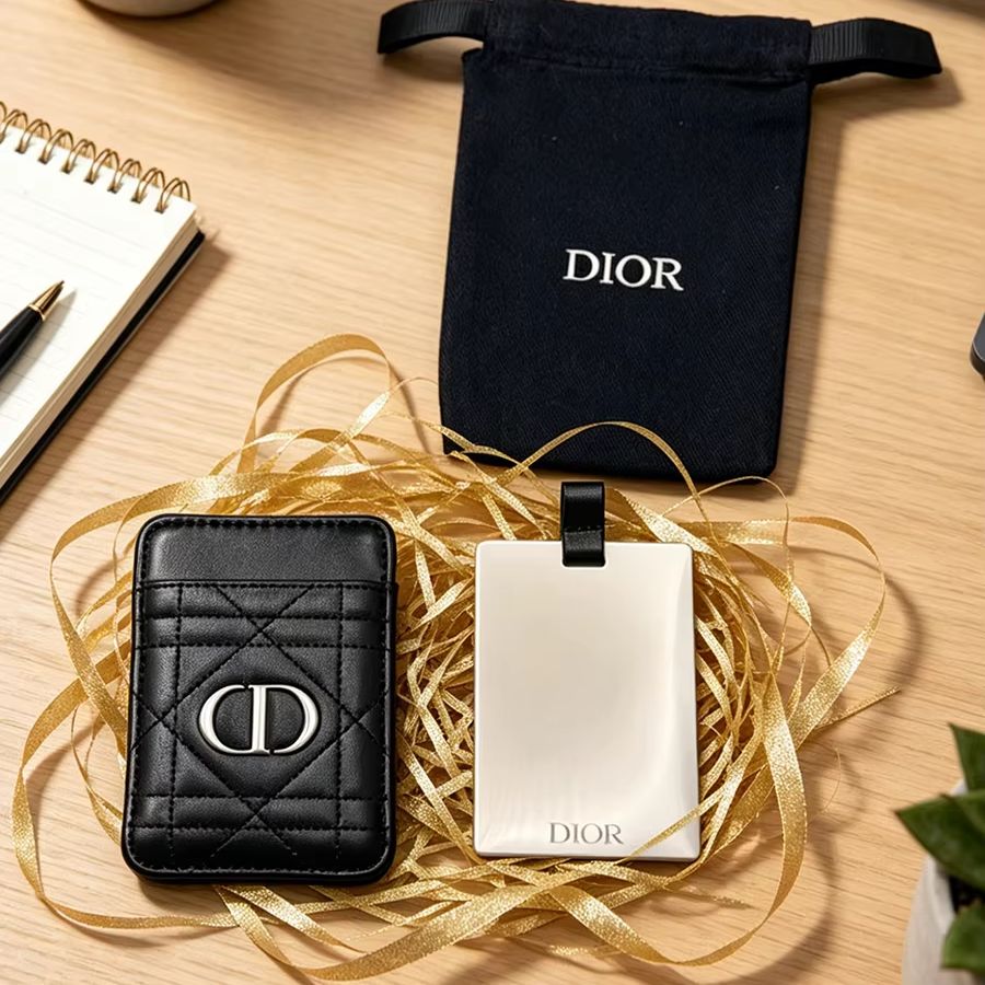 Beauty Makeup Dior - ディオール ディオールのバッグ 多機能ポータブル両面タッチアップミラー一体型カードホルダー コンパクトポケットメイクアップ Mi