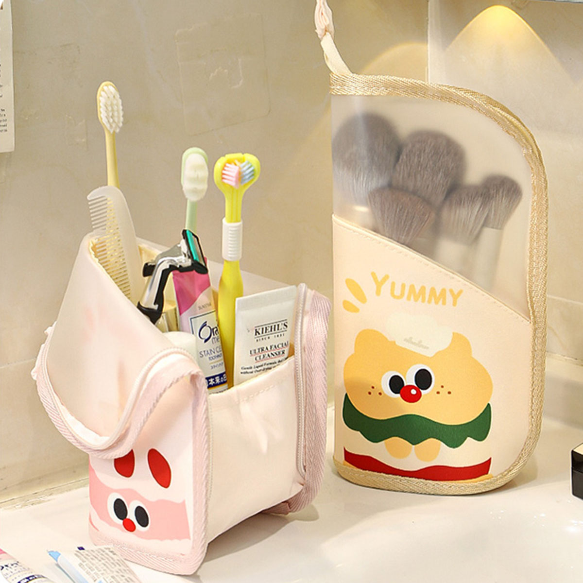 Beauty Makeup Organizer - 1 個化粧品バッグトラベルスタンド収納メイクアップ下着オーガナイザー女性メイクアップポーチポータブルトイレタリー美容ケース