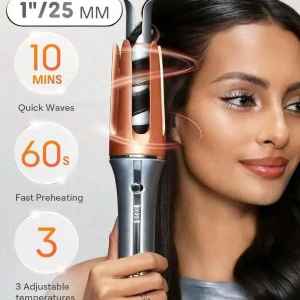 Hair Curling Wand - 自動カーリングアイロン 大型カール マイナスイオン ヘアスタイリングツール 女性用 ダメージフリー