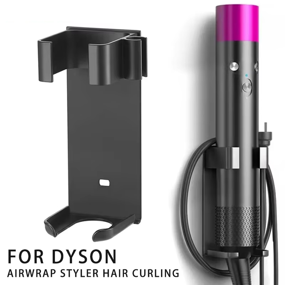 Hair Curling Wand - ダイソンエアラップスタイラーヘアカーリング用壁掛けホルダー、様々なカーリーヘアスティック、アイロン、アルミオーガナイザー、収納ラックに適しています