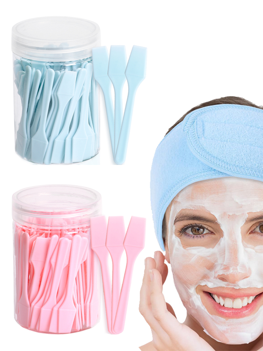 Beauty - Makeup - Eyes - 100 個化粧品スパチュラスクープフェイスクリームマスク泥混合プラスチックスプーン美容 DIY ツール目フェイシャルメイクアップアプリケーター