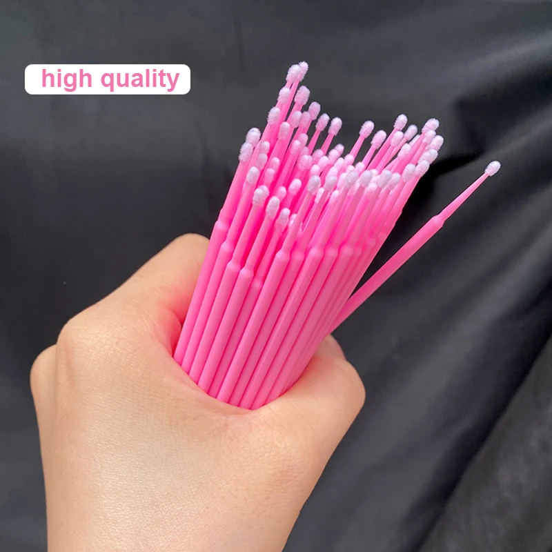 100 個ソフト使い捨てマイクロ綿棒まつげエクステンションク - Beauty Makeup Remover のレビューと価格