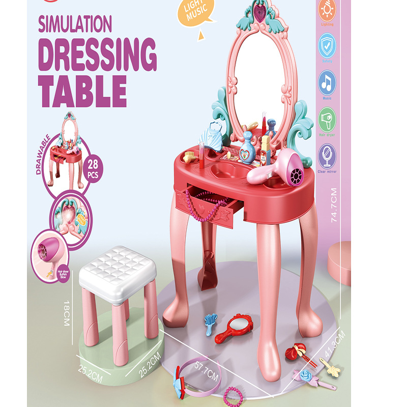 新しいごっこ遊びメイクアップテーブルおもちゃ子供用シミュレー - Beauty Makeup Set For Kids のレビューと価格