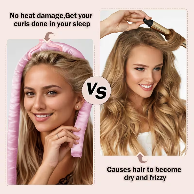 熱を使わないカーリングロッドヘッドバンド、ボリュームアップヘ - Hair Curling Wand のレビューと価格