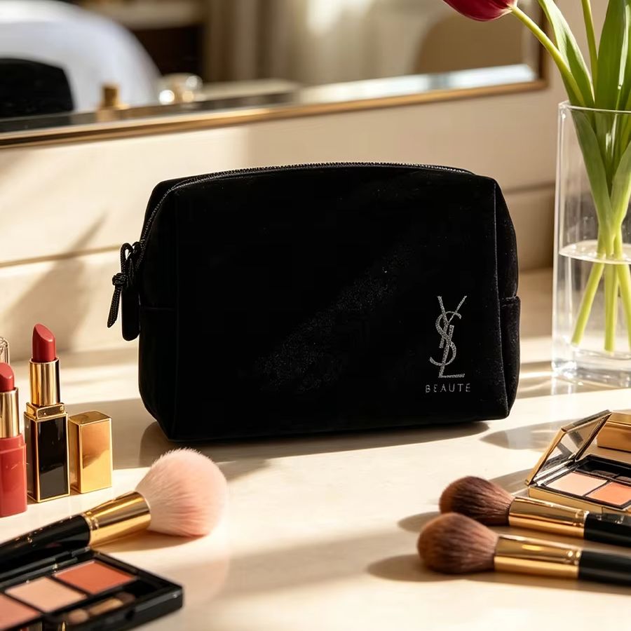 YSLのバッグ ブラックプリント化粧品収納バッグ 高級多機能 - Ysl Beauty Makeup のレビューと価格