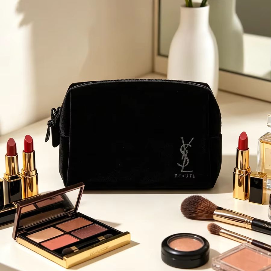YSLのバッグ ブラックプリント化粧品収納バッグ 高級多機能 - Ysl Beauty Makeup のレビューと価格