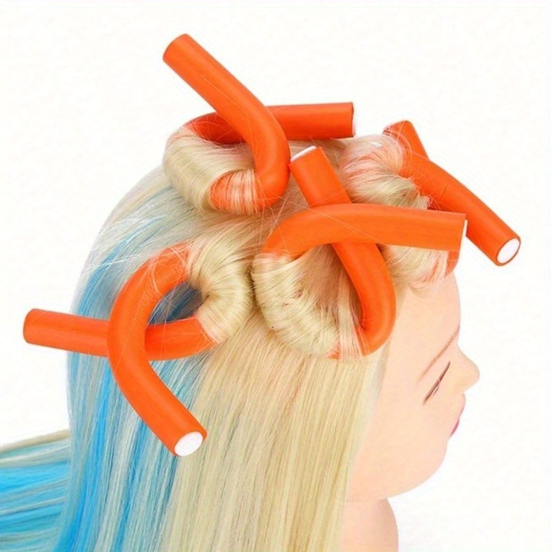 10pc 柔軟なヒートレスヘアローラー曲げやすいツイストカー - Hair Curling Wand のレビューと価格