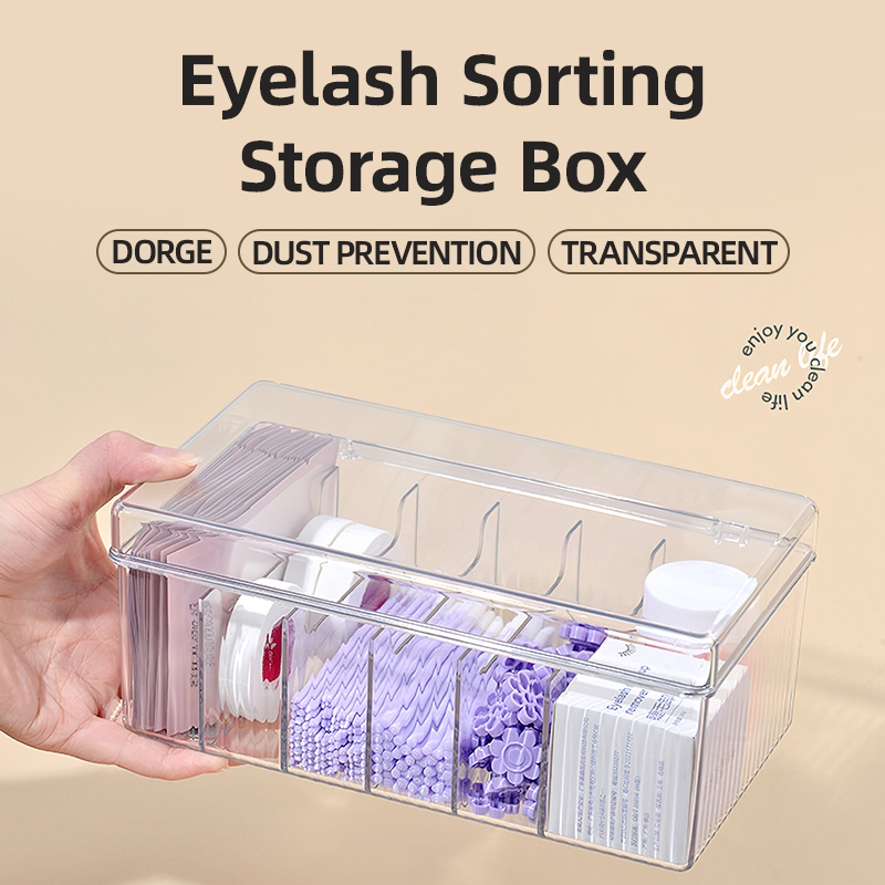 まつげエクステ用の透明な収納ボックス,美容アクセサリー,綿棒 - Beauty Makeup Organizer のレビューと価格