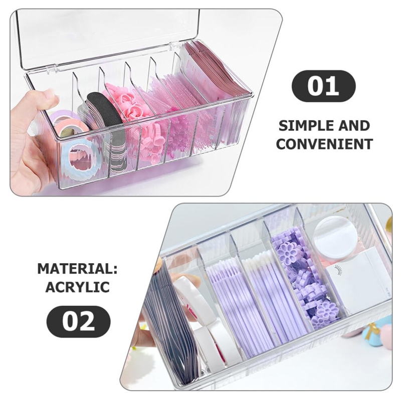 まつげエクステ用の透明な収納ボックス,美容アクセサリー,綿棒 - Beauty Makeup Organizer のレビューと価格