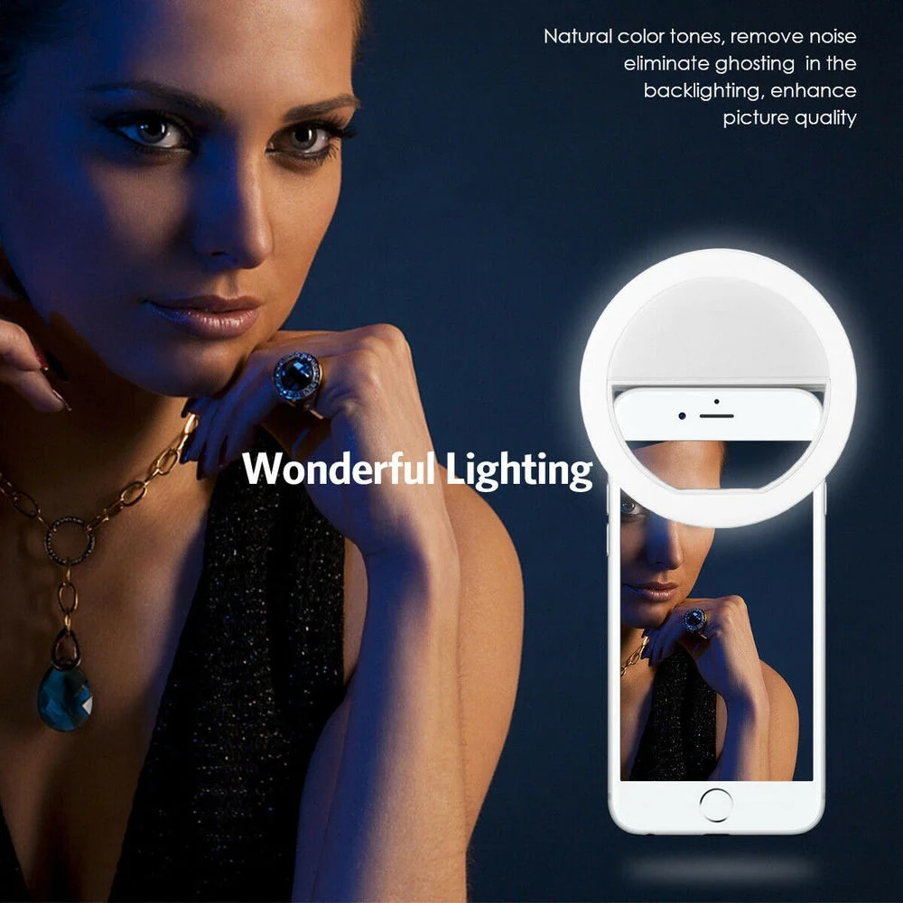 LEDセルフィーフィルライトUSB充電式LEDセルフィーリン - Led Ring Light のレビューと価格