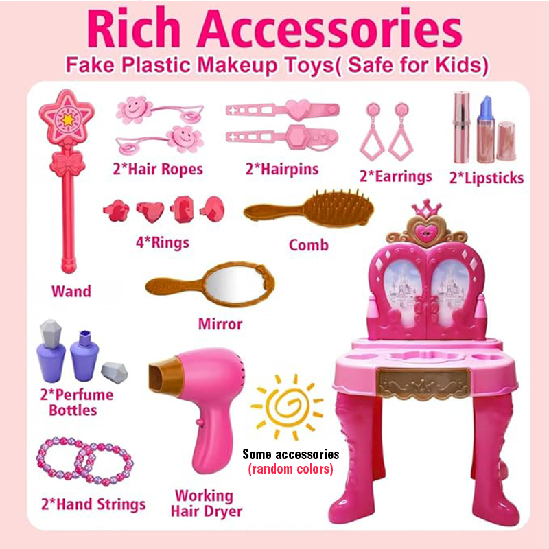 女の子向けメイクアップおもちゃ 女性の職業ごっこ遊びおもちゃ - Beauty Makeup Set For Kids のレビューと価格
