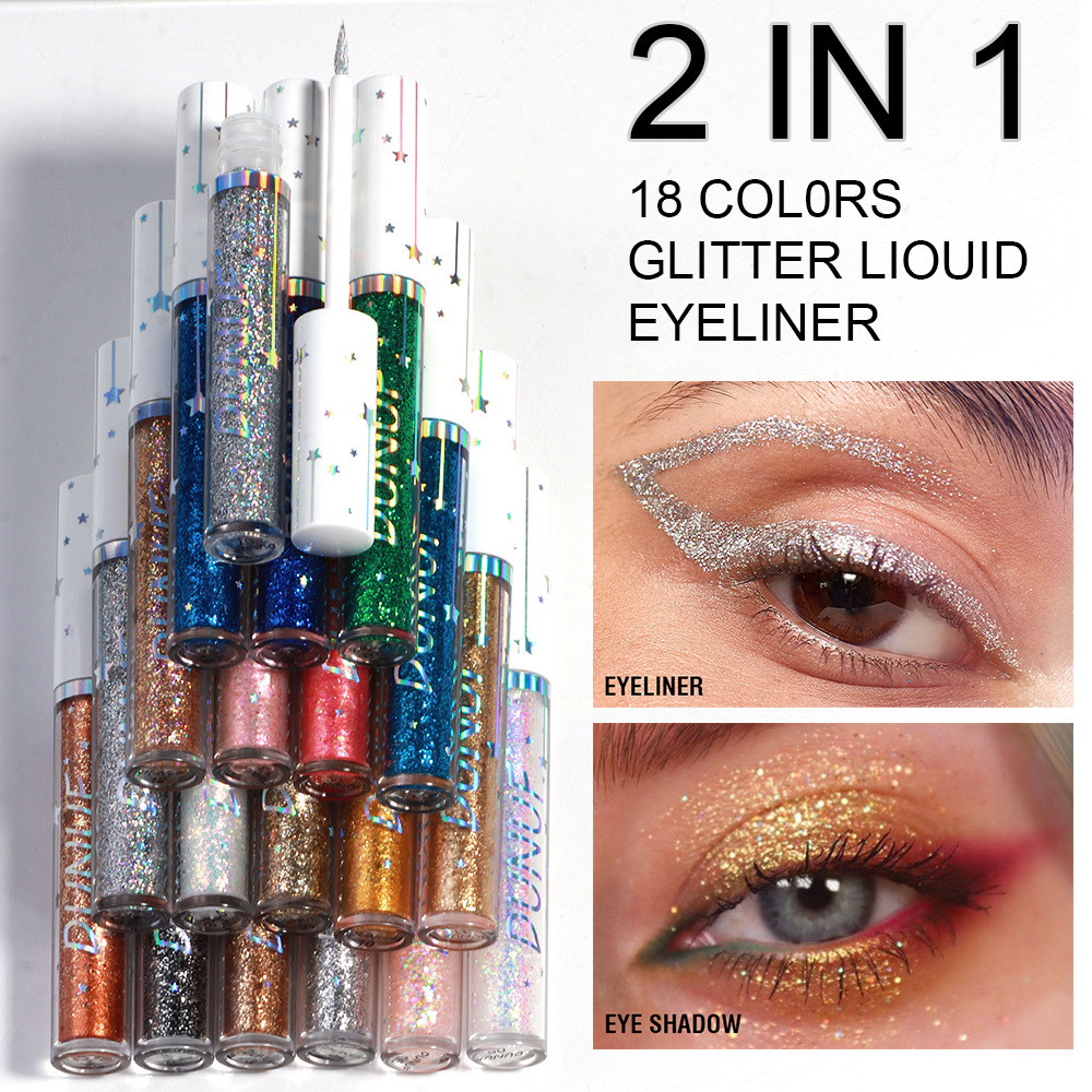 6 個のグリッターアイライナーセットゴールドシルバースパーク - Beauty Makeup Events のレビューと価格