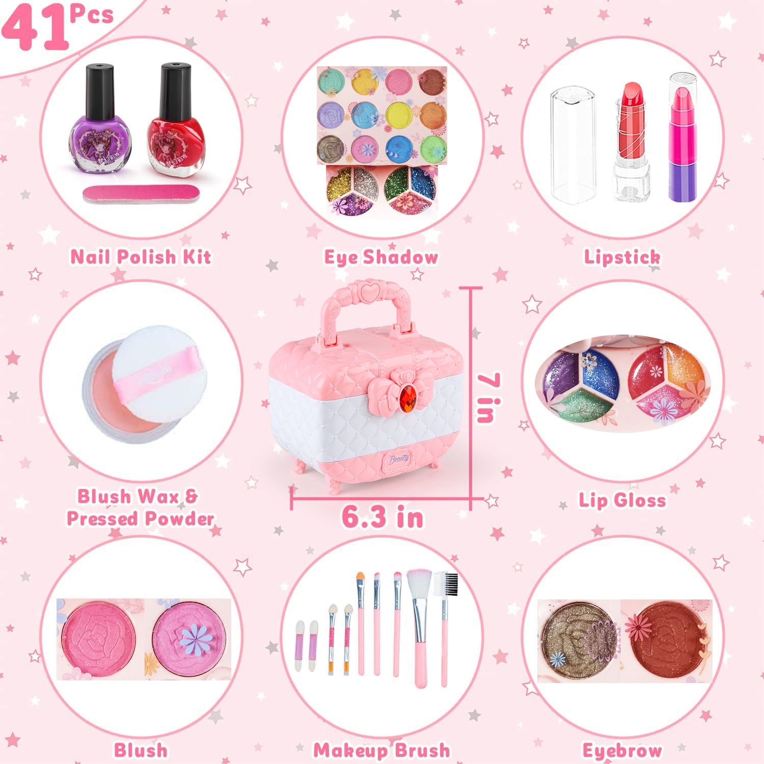 子供用メイクアップキット,女の子用の洗えるメイクアップセット - Beauty Y Makeup のレビューと価格