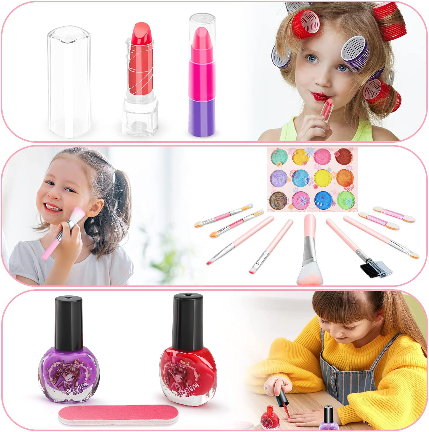 子供用メイクアップキット,女の子用の洗えるメイクアップセット - Beauty Y Makeup のレビューと価格