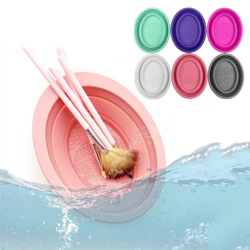 ソフトシリコーン化粧ブラシクリーナー折りたたみパウダーパフク - Beauty Makeup Organizer のレビューと価格