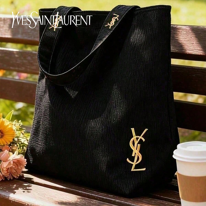 YSL サンローラン ブラックキャンバストートショルダーバッ - Ysl Beauty Makeup のレビューと価格