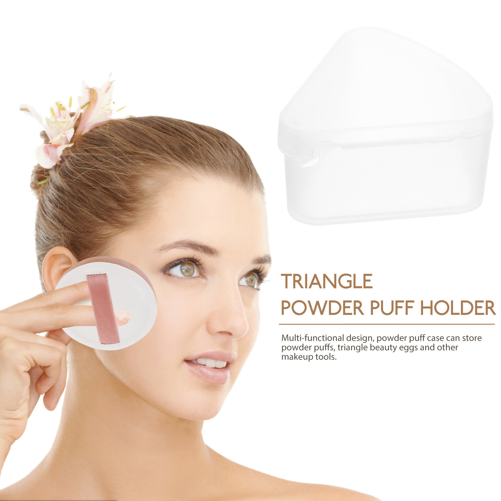 6 個の三角形パウダーパフケース省スペースメイクアップスポン - Beauty Makeup Organizer のレビューと価格