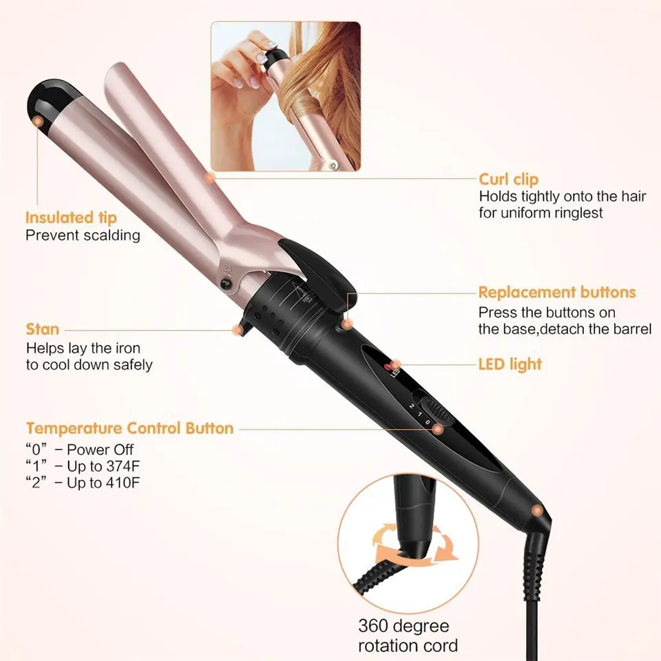 プロ仕様 サロン用 ヘアカーラー 速乾スタイリング ロール  - Hair Curling Wand のレビューと価格