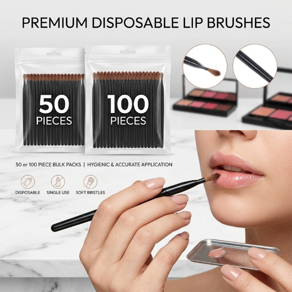 50/100 個使い捨てリップブラシセット口紅グロスワンドア - Beauty For Makeup のレビューと価格