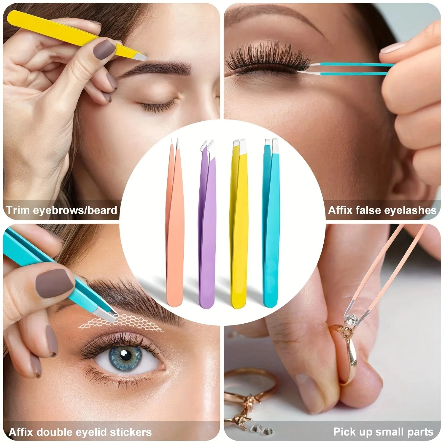 カラフルな眉毛ピンセットヘアビューティー細毛抜きステンレス鋼 - Beauty - Makeup - Eyes のレビューと価格