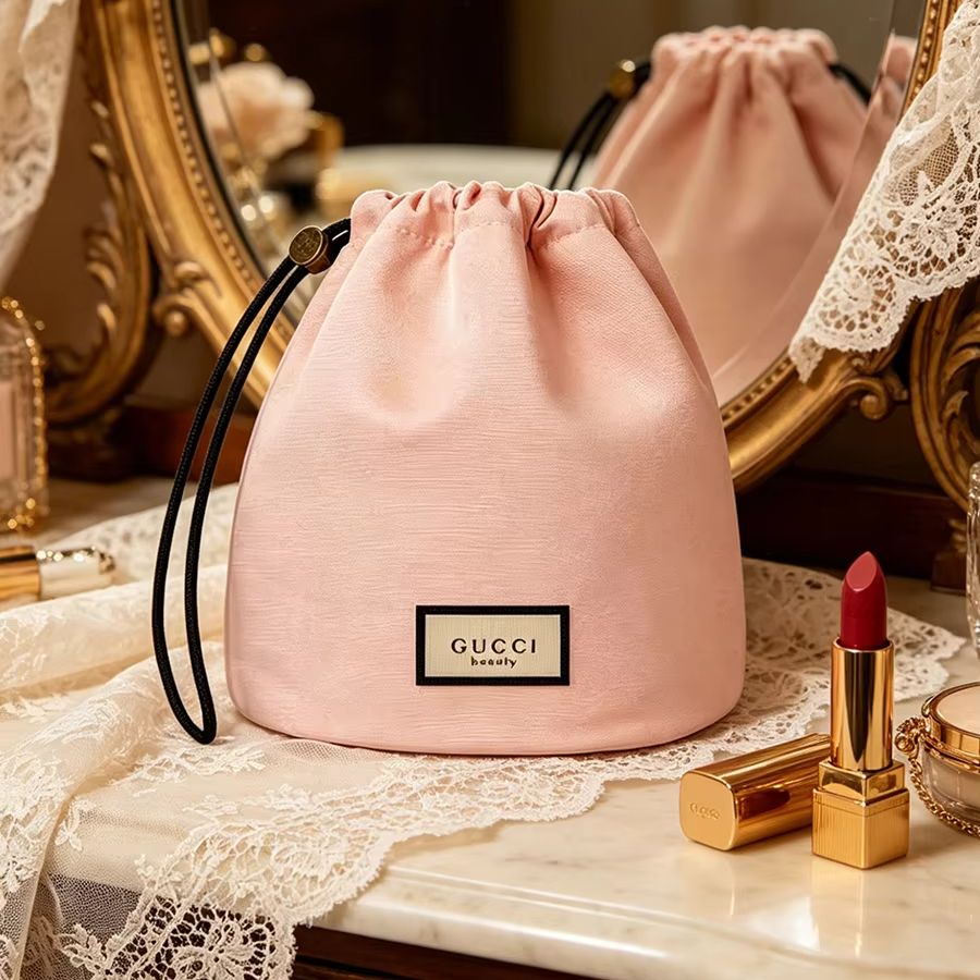 グッチバッグ女性用巾着化粧品バッグピンクキャンバス旅行収納ポ - Ysl Beauty Makeup のレビューと価格