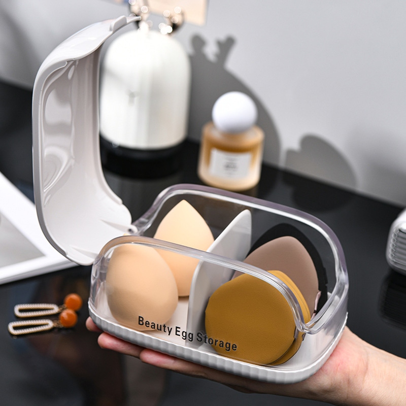 化粧スポンジ収納ボックス 蓋付き 防塵 ポータブルオーガナイ - Beauty Makeup Organizer のレビューと価格
