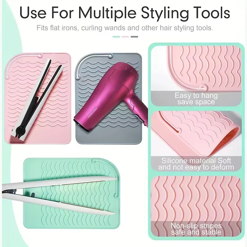 シリコーン耐熱マットヘア断熱マットポータブルホットツールパッ - Hair Curling Wand のレビューと価格