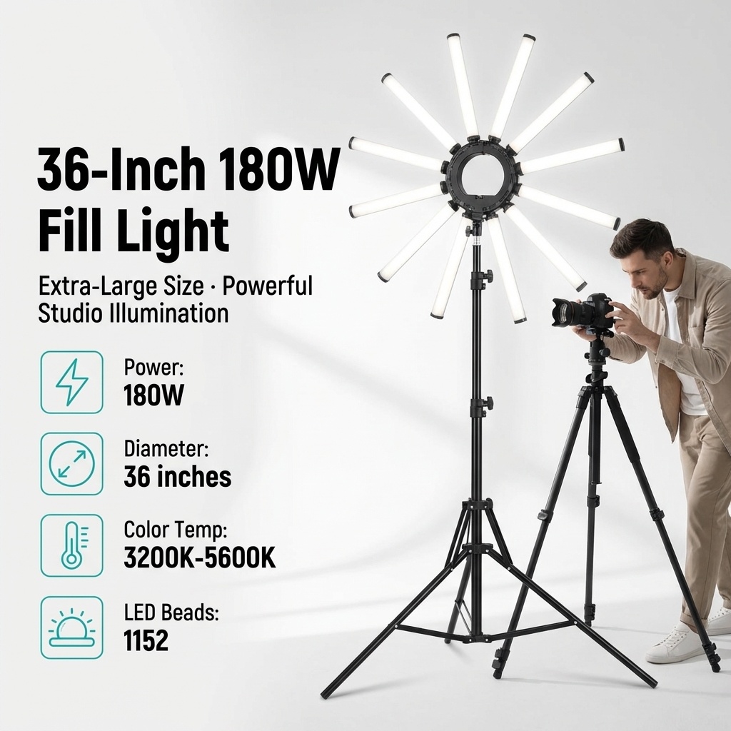 12アームマルチチューブ写真撮影照明キット 180W大型LE - Led Ring Light のレビューと価格