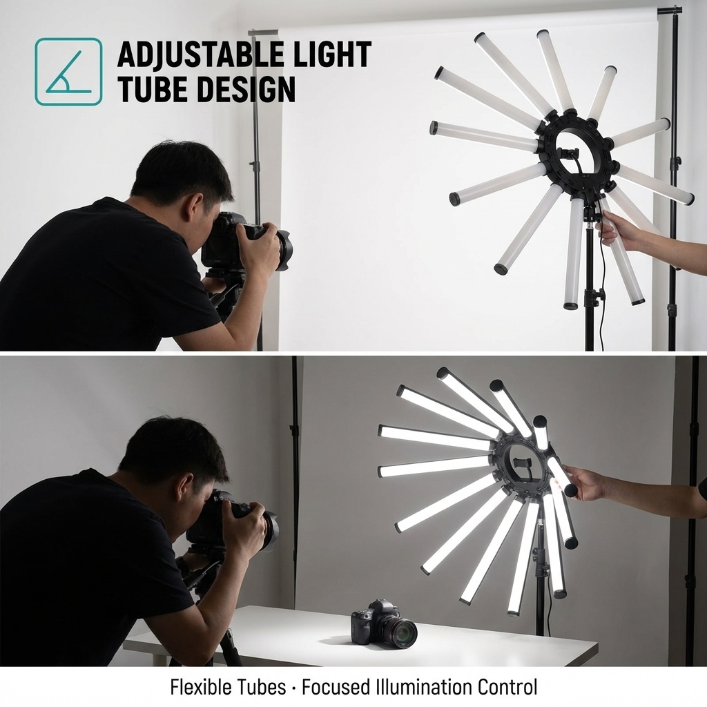 12アームマルチチューブ写真撮影照明キット 180W大型LE - Led Ring Light のレビューと価格