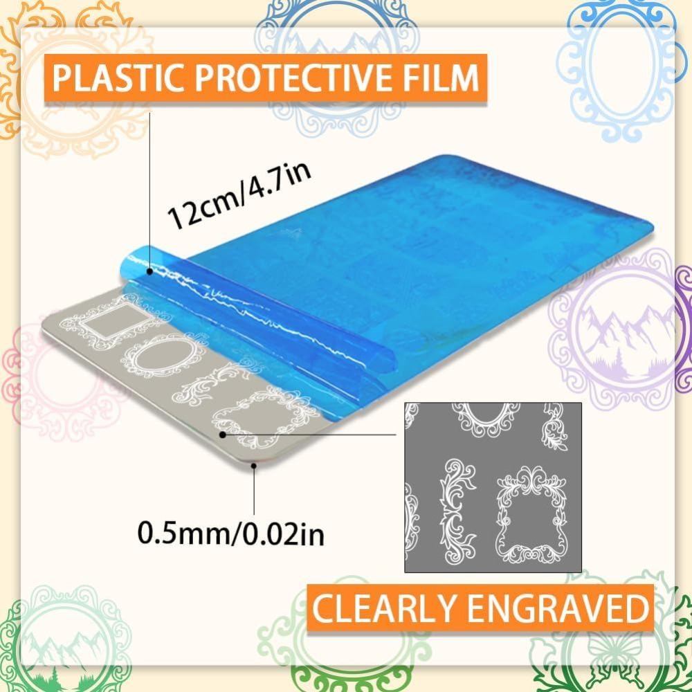 3 個ヴィンテージ写真フレームネイルスタンピングプレート混合 - Nail Art Stamping Kit のレビューと価格