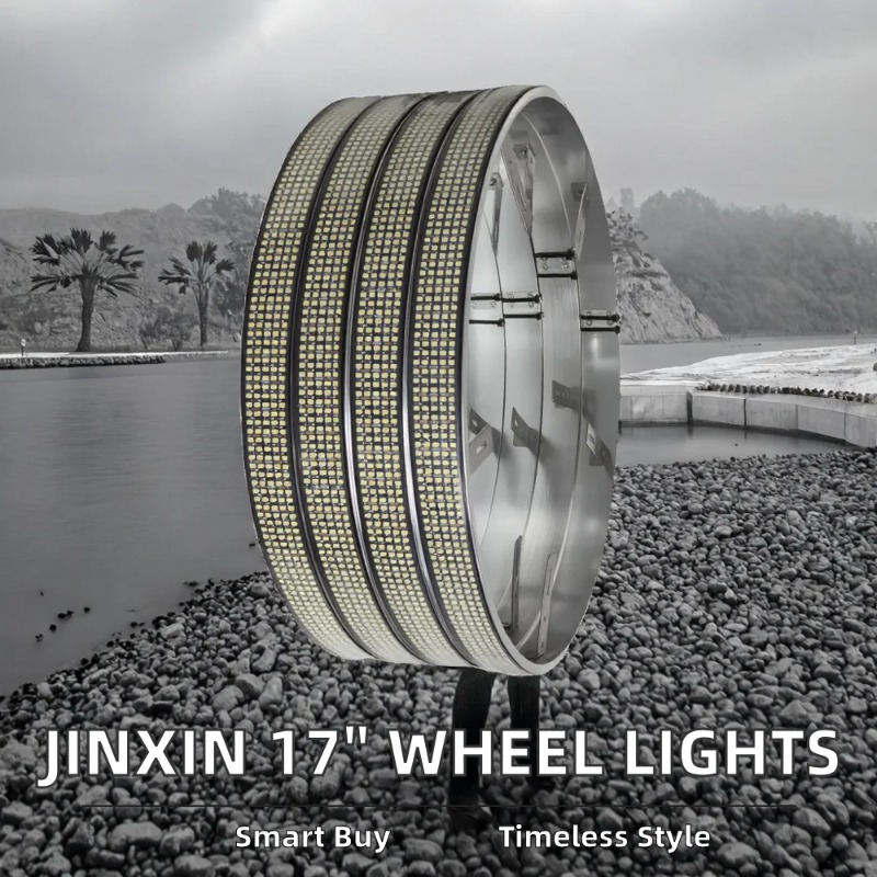 17インチ 5列ピュアホワイトLEDホイールリングライトキッ - Led Ring Light のレビューと価格