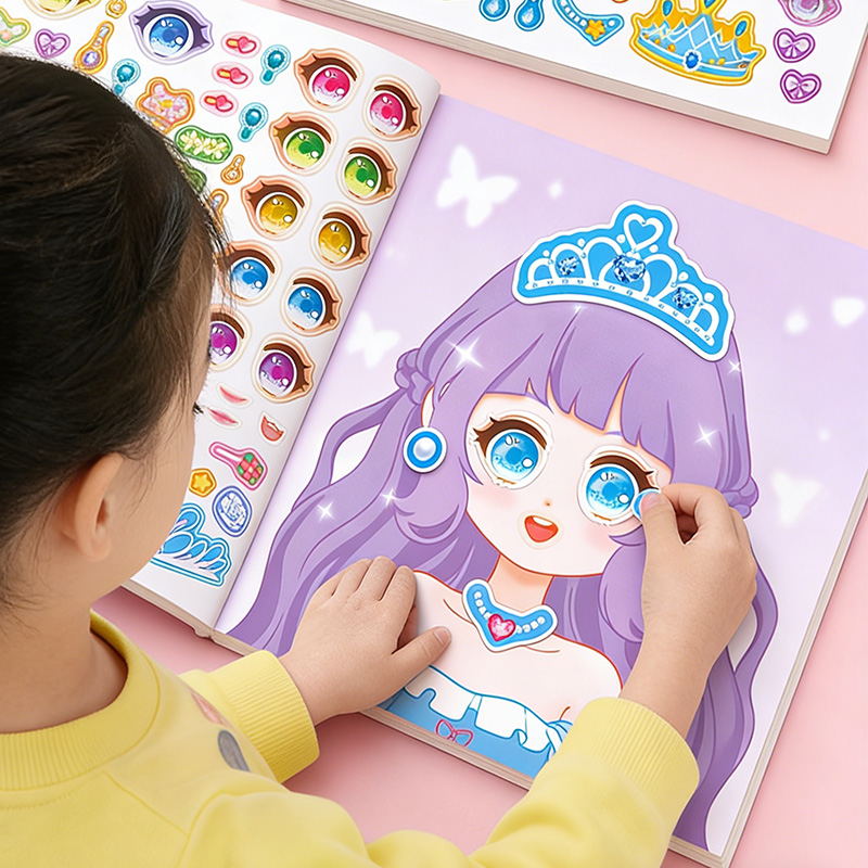 プリンセスメイクアップステッカー、ファッショナブルな人形デザ - Beauty Makeup Book のレビューと価格