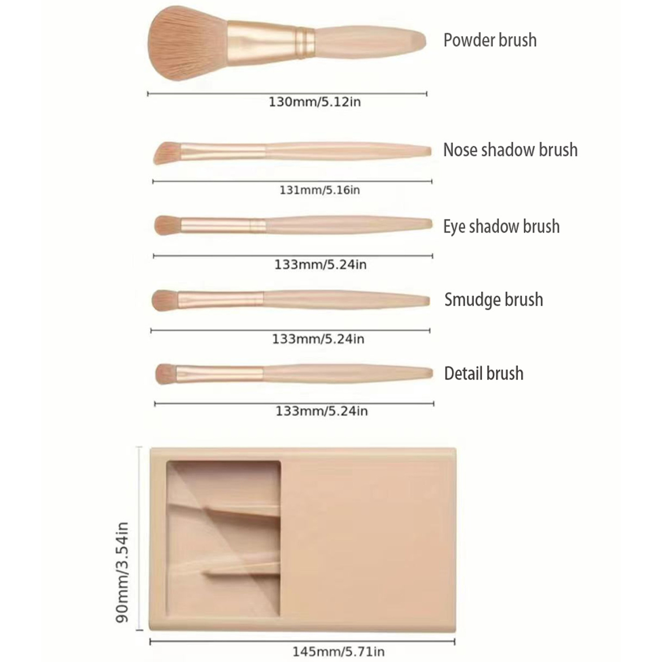 5 個の化粧ブラシキットミラーとケース付き折りたたみボックス - Beauty Makeup Organizer のレビューと価格