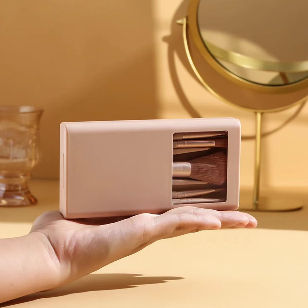 5 個の化粧ブラシキットミラーとケース付き折りたたみボックス - Beauty Makeup Organizer のレビューと価格