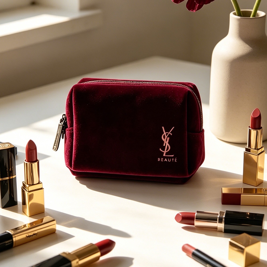 YSLのバッグ ワインレッドベルベット ミニポータブルスクエ - Ysl Beauty Makeup のレビューと価格