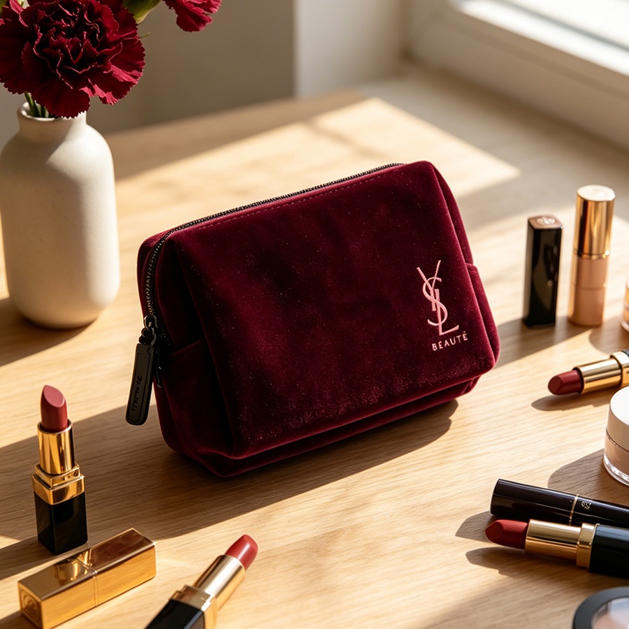 YSLのバッグ ワインレッドベルベット ミニポータブルスクエ - Ysl Beauty Makeup のレビューと価格