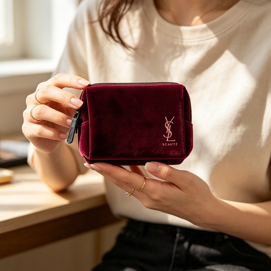 YSLのバッグ ワインレッドベルベット ミニポータブルスクエ - Ysl Beauty Makeup のレビューと価格