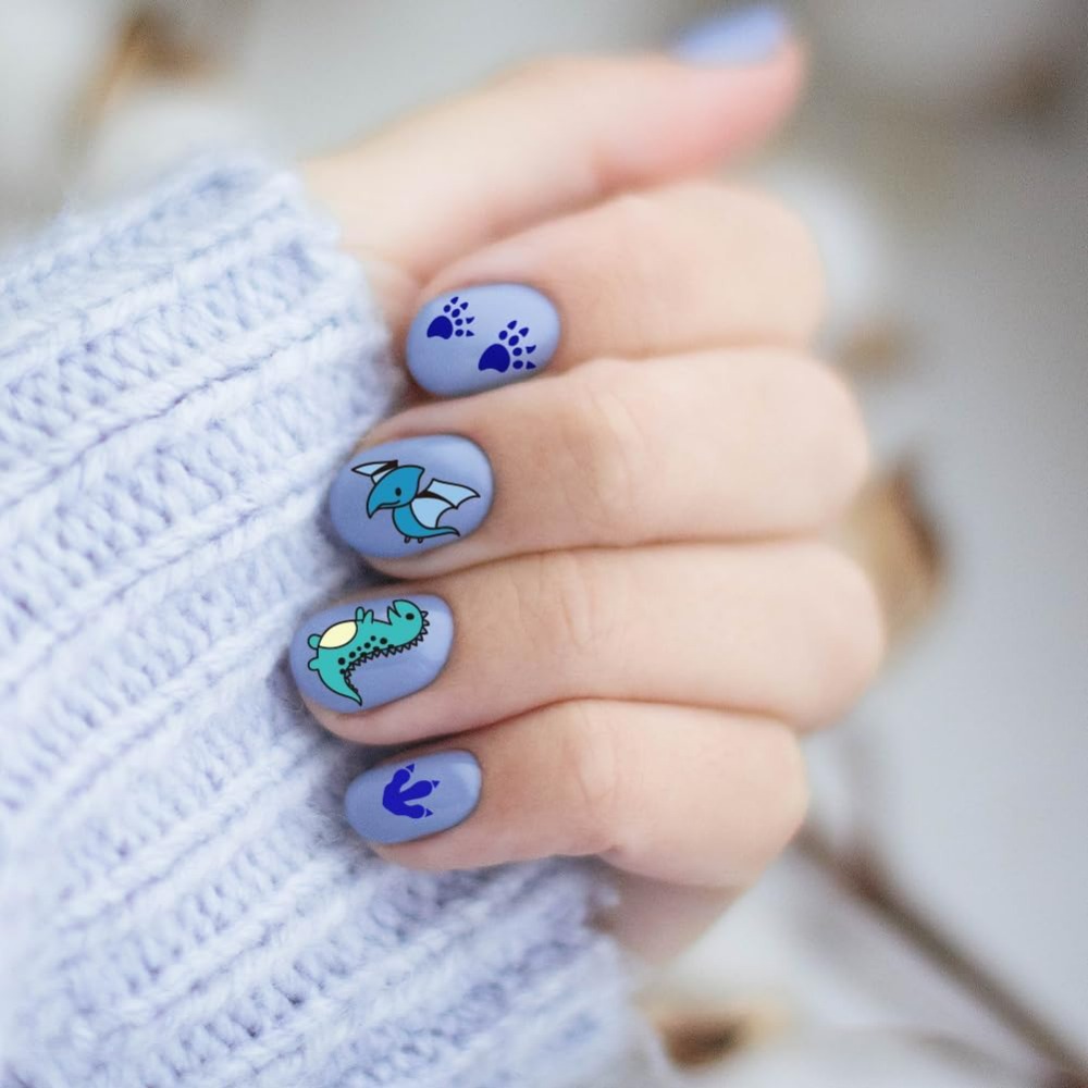 3 個恐竜ネイルスタンピングプレートかわいい小さな恐竜ネイル - Nail Art Stamping Kit のレビューと価格