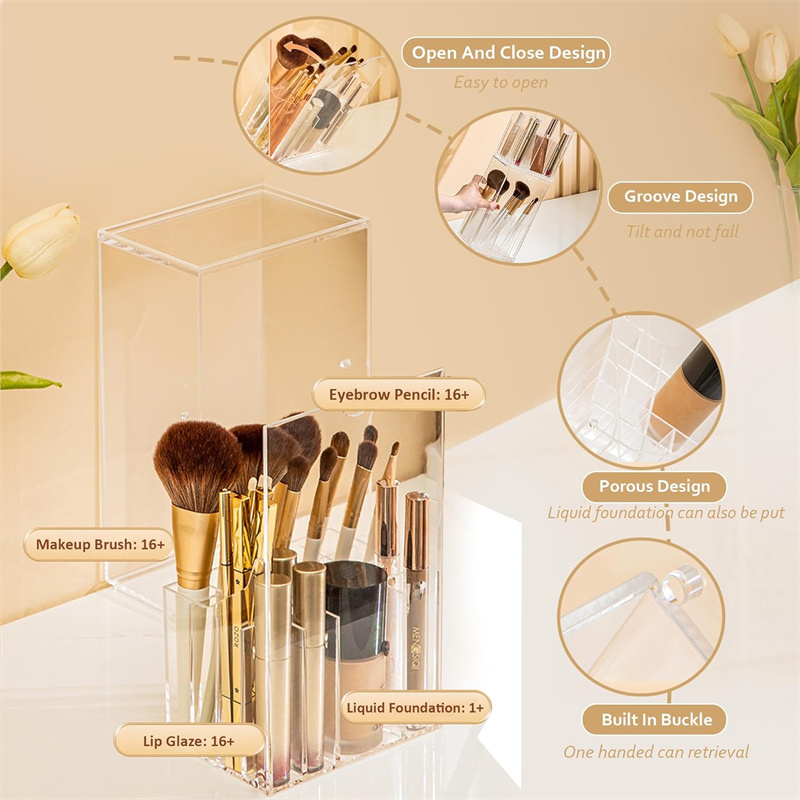 メイクブラシホルダーオーガナイザー クリアデスク Comes - Beauty Makeup Organizer のレビューと価格