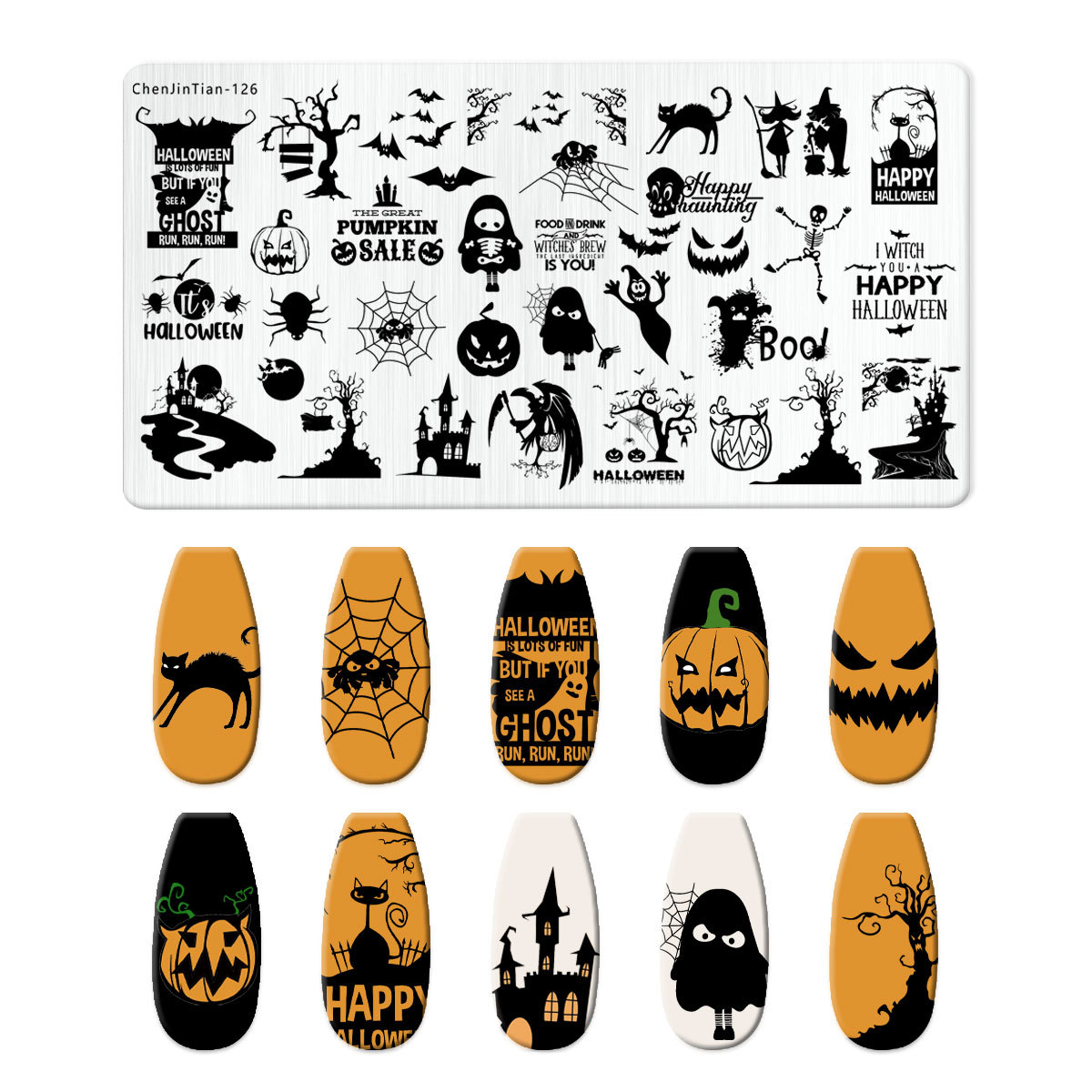 漫画のハロウィーンのネイルアートスタンピングプレート、アニメ - Nail Art Stamping Kit のレビューと価格