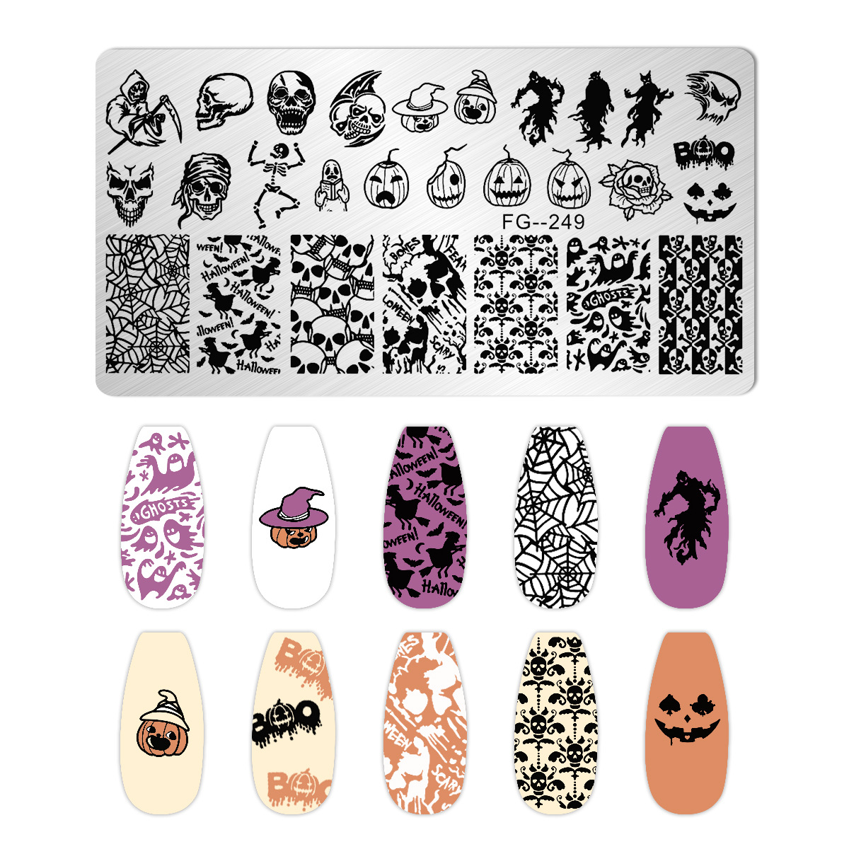 漫画のハロウィーンのネイルアートスタンピングプレート、アニメ - Nail Art Stamping Kit のレビューと価格