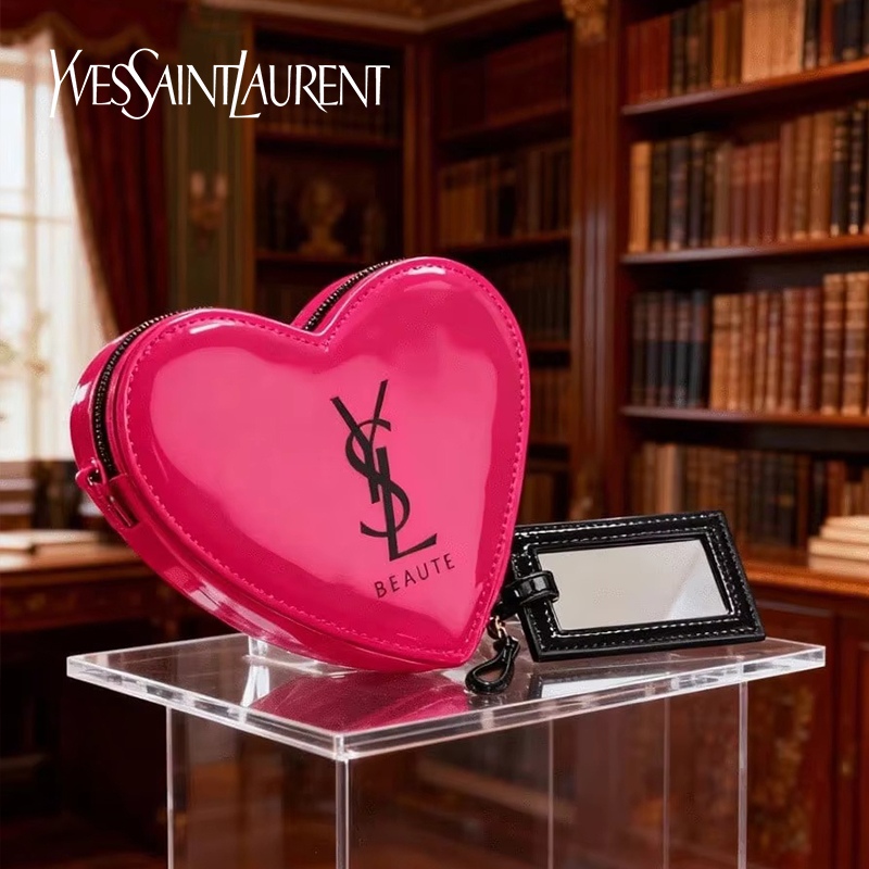 YSL ブラッシュピンク ハート型メイクアップバッグ ミラー - Ysl Beauty Makeup のレビューと価格